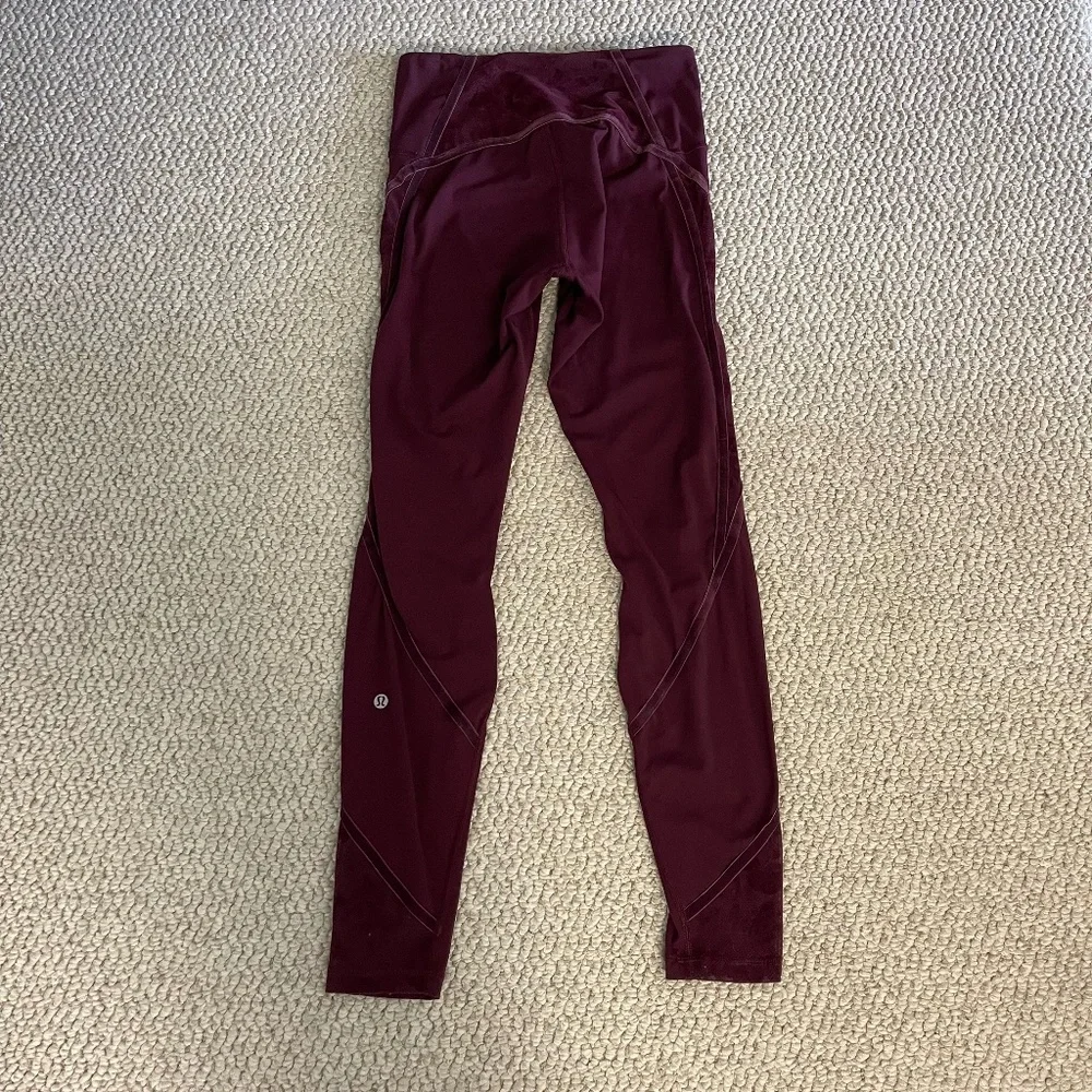 Lululemon Wunder Under High-Rise Tight Flocked 28" in Dark Adobe/Floral - Size 6 - Picture 9 of 14
